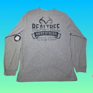 REALTREE Men's Long Sleeve Graphic,Grey T-shirt. Large Brand NEW